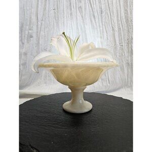 8" Italian Onyx Tazza Compote Footed Pedestal Dish